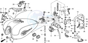 VT750C drawing FUEL TANK/FUEL PUMP