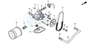 VT1100C3 drawing OIL FILTER/OIL PUMP