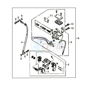 ALLO GT 25KMH 50 drawing BRAKE CALIPER FOR / BRAKE LEVER / BRAKE LINES