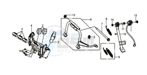 GTS 125 EVO drawing CENTRAL STAND / SIDE STAND