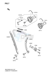 RM-Z250 (E24) drawing CAMSHAFT TENSIONER