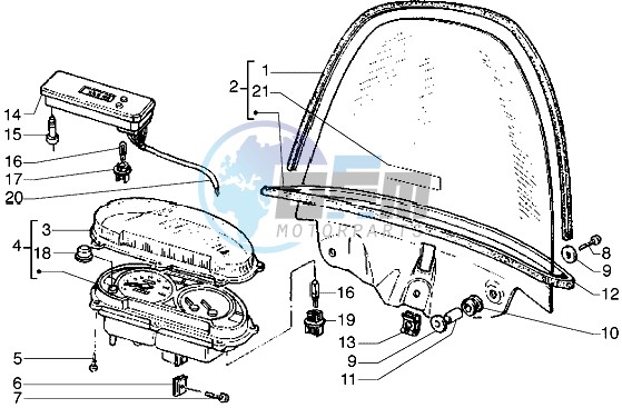 Speedometer (kms)-Windshield