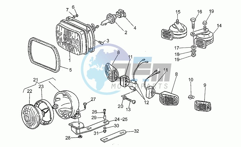 Headlight-horn