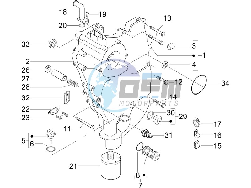 Flywheel magneto cover - Oil filter