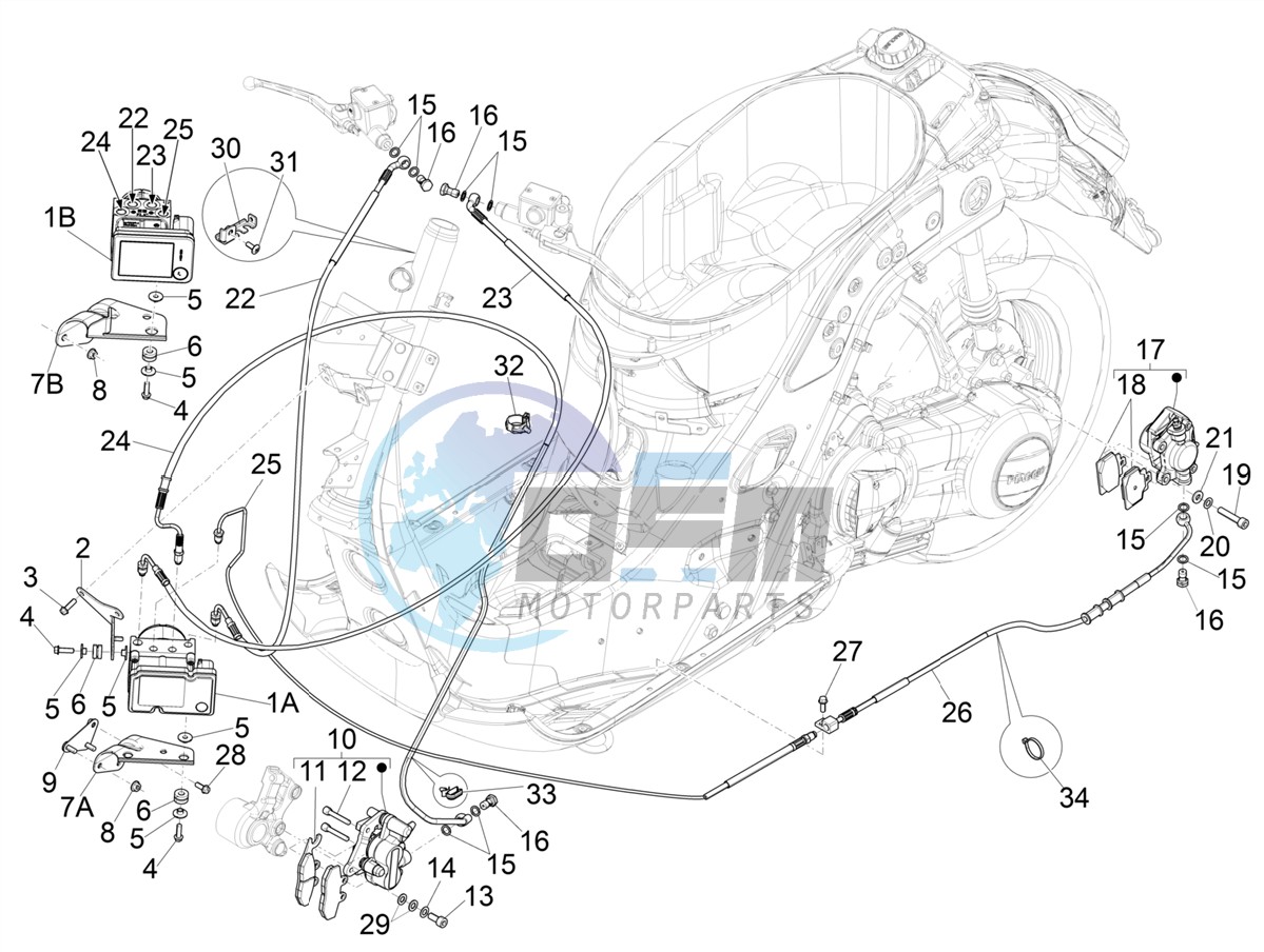 Brakes pipes - Calipers (ABS)