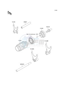 KX 125 M (M2) drawing GEAR CHANGE DRUM_SHIFT FORK-- S- -