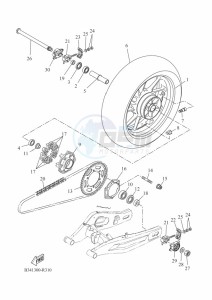 XSR700 MTM690 (BJV1) drawing REAR WHEEL