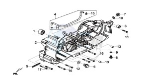 GTS 125I L6 drawing CRANKCASE LEFT