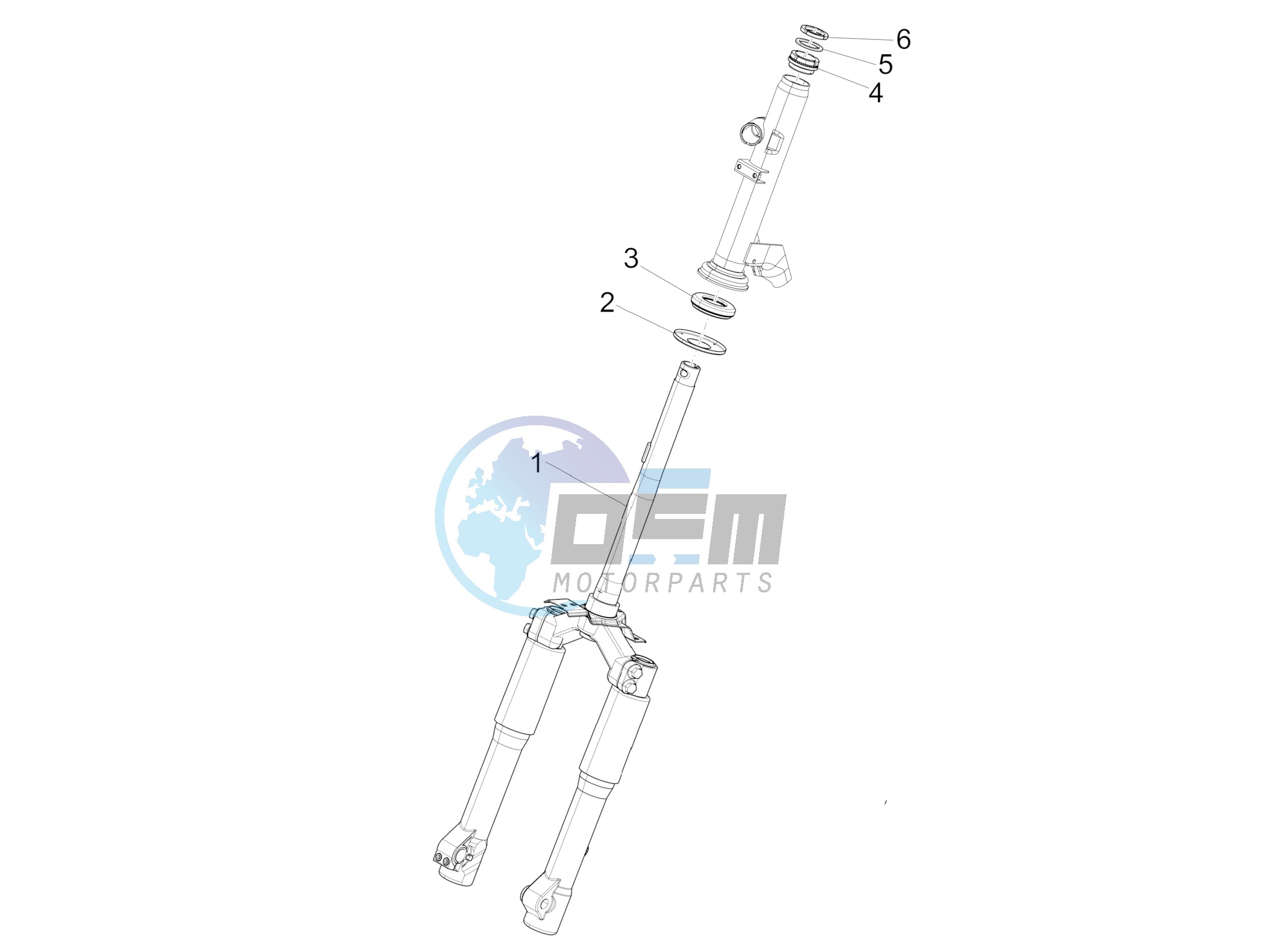 Fork/steering tube - Steering bearing unit