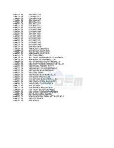 AN400 (E2) Burgman drawing * COLOR CHART *