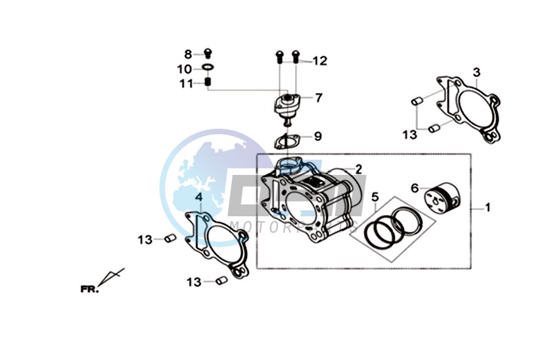 CYLINDER MET PISTON