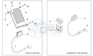 SR 50 H2O Di-Tech AND carb drawing Ignition unit