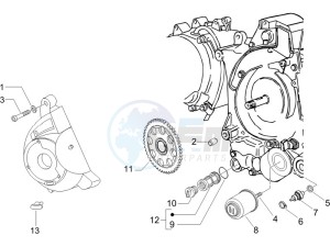 X9 125 Evolution potenziato (UK) drawing Flywheel magneto cover - Oil filter