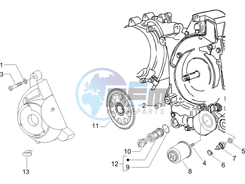 Flywheel magneto cover - Oil filter