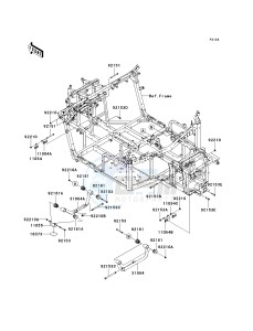 KRF 750 B [TERYX 750 4X4] (B8F) B8F drawing ENGINE MOUNT