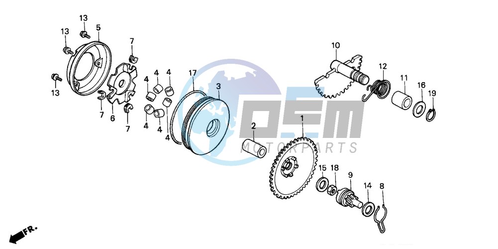 DRIVE FACE/ KICK STARTER SPINDLE