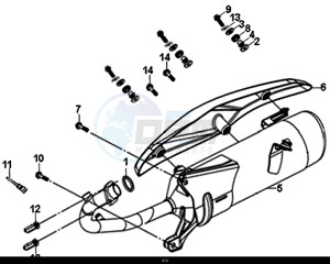 SYMPHONY SR 125 (AZ12W4-EU) (L7-M0) drawing EXHAUST MUFFLER