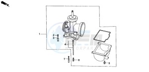 CR500R drawing CARBURETOR OPTIONAL PARTS KIT