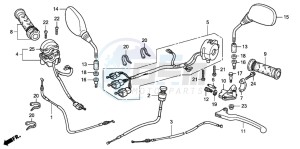 CBR125RW drawing HANDLE LEVER/SWITCH/CABLE (CBR125R/RS/RW5/RW6/RW8)