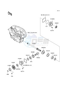 KVF 650 G [BRUTE FORCE 650 4X4I HARDWOODS GREEN HD] (G6F-G9F) G6F drawing FRONT BEVEL GEAR