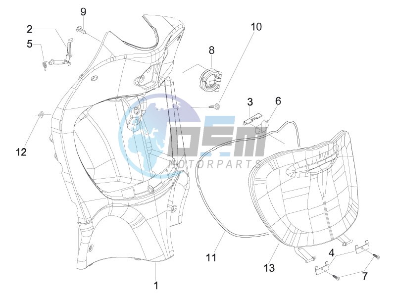 Front glove-box - Knee-guard panel