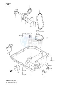 GSF650 (E2) Bandit drawing OIL PAN - OIL PUMP