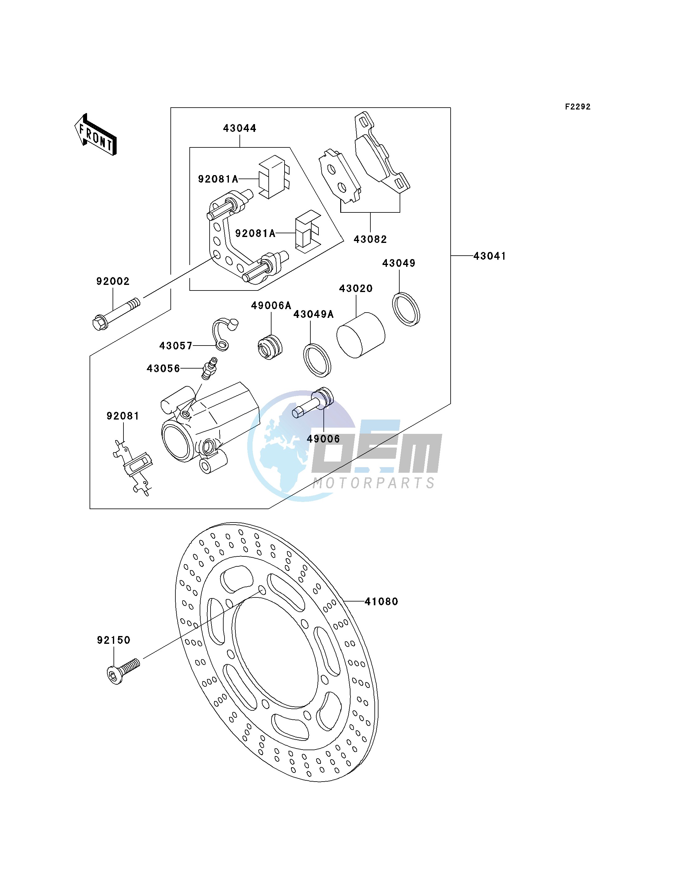 FRONT BRAKE-- EN500-C6 - C8- -