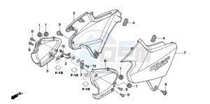 CB1300 CB1300SUPER FOUR drawing SIDE COVER (CB1300/A/S/SA )