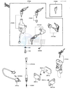 VN 700 A [LTD] (A1) [LTD] drawing IGNITION SWITCH_LOCKS_REFLECTORS