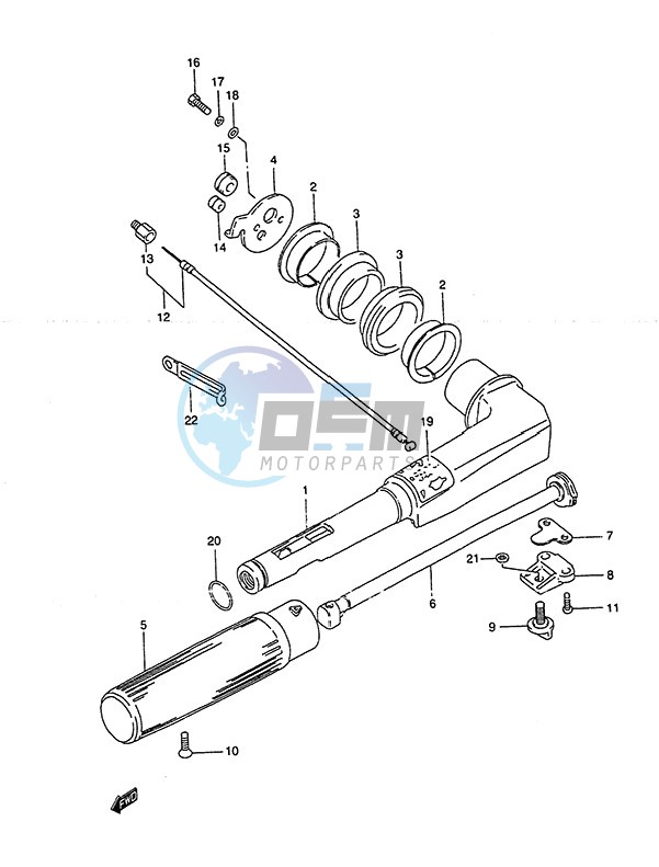 Tiller Handle (1988 to 1992)