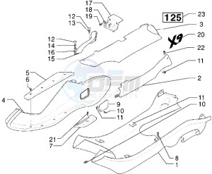 X9 125 drawing Side coverings-Spoiler