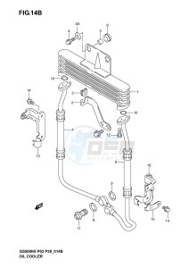 GS500 (P3) drawing OIL COOLER (GS500F)