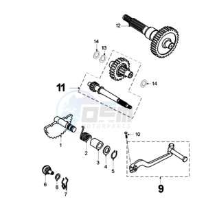 ELYSEO 100 FR drawing DRIVE SHAFTS / KICKSTARTER