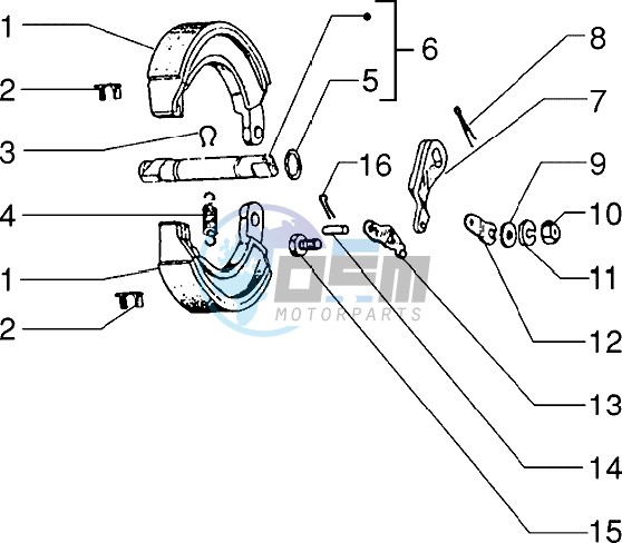 Rear brake jaws