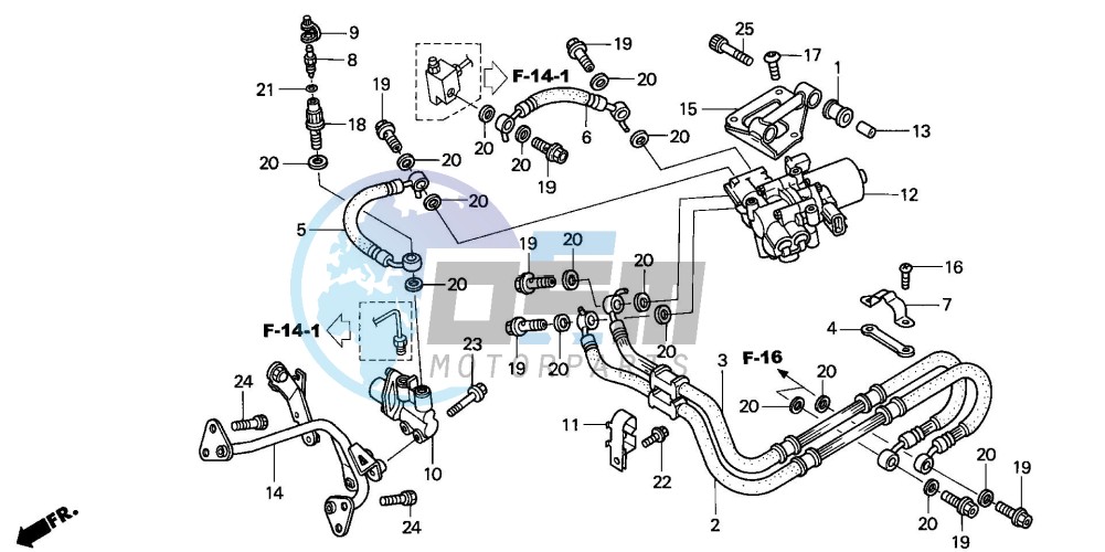 REAR BRAKE HOSE (VFR800A)