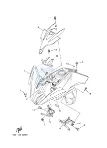 YFM250R RAPTOR 250 (33B8) drawing FRONT FENDER