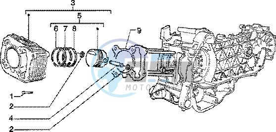 Cylinder-piston-wrist pin assy