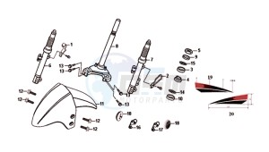 JET 4 50cc (L8) EU EURO4 drawing FRONT FORK / FRONT MUDGUARD / BALHOOFD