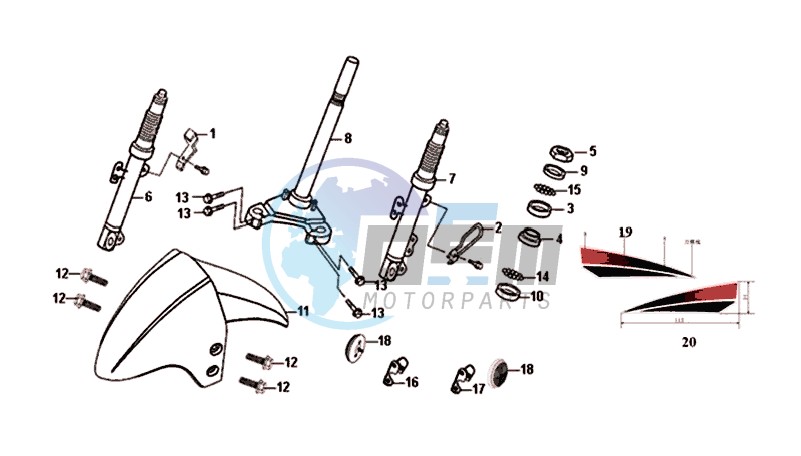 FRONT FORK / FRONT MUDGUARD / BALHOOFD