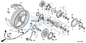 VFR800XD CrossRunner - VFR800X UK - (E) drawing REAR WHEEL