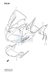 SV650S (E2) drawing COWLING BODY (MODEL K8 WITH COWLING)