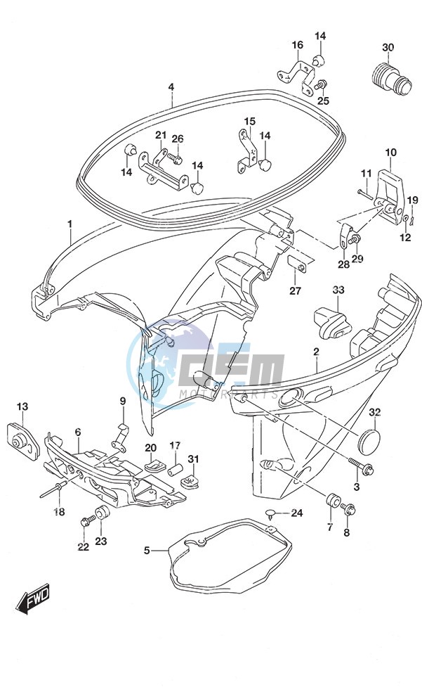 Side Cover Tiller Handle w/Power Tilt