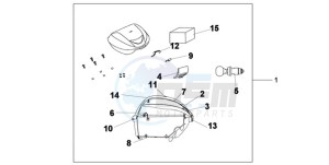 SH300A9 UK - (E / ABS MKH TBX) drawing TOP BOX 35 L QUASAR SILVER