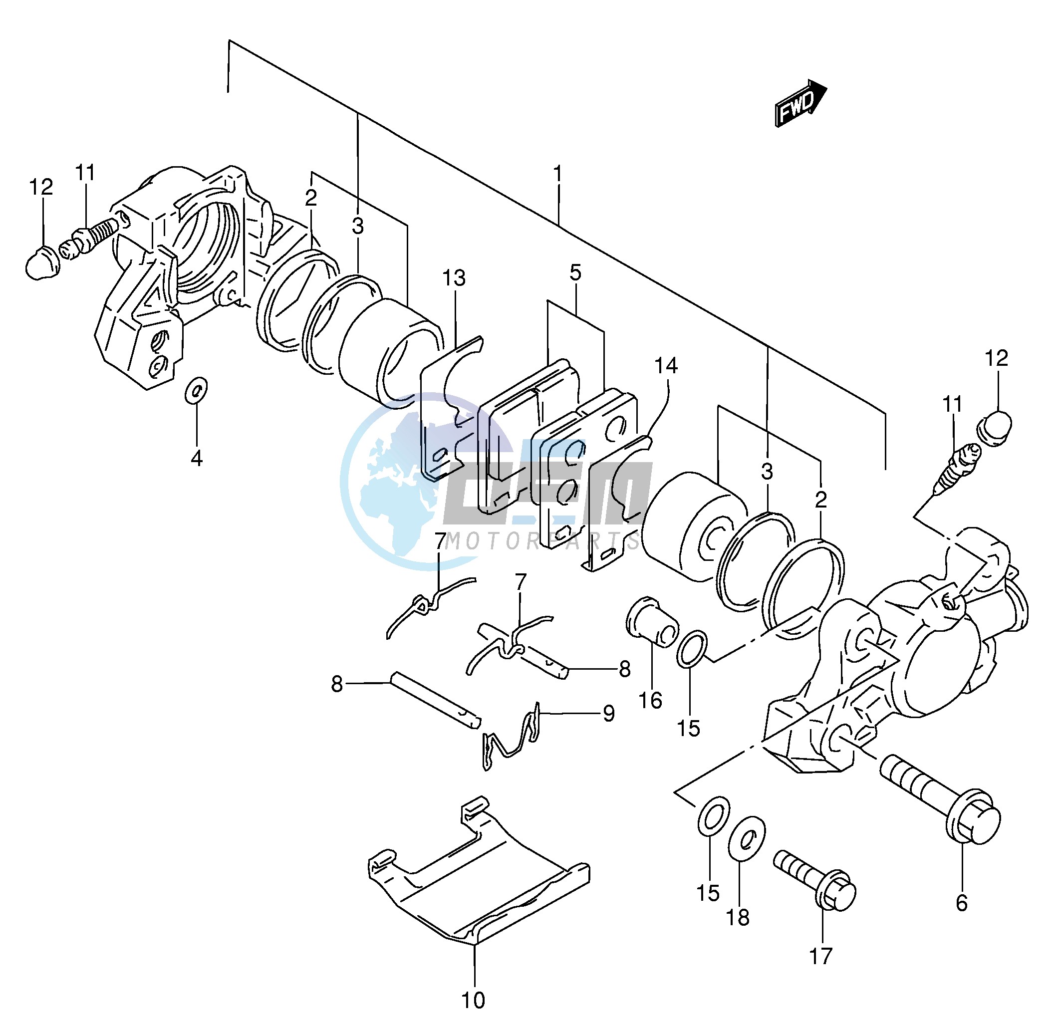 REAR CALIPER (MODEL S)