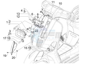 SXL 125 4T 3V drawing Front headlamps - Turn signal lamps