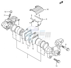 GSX600F (E28) Katana drawing REAR CALIPER (MODEL P R S T)