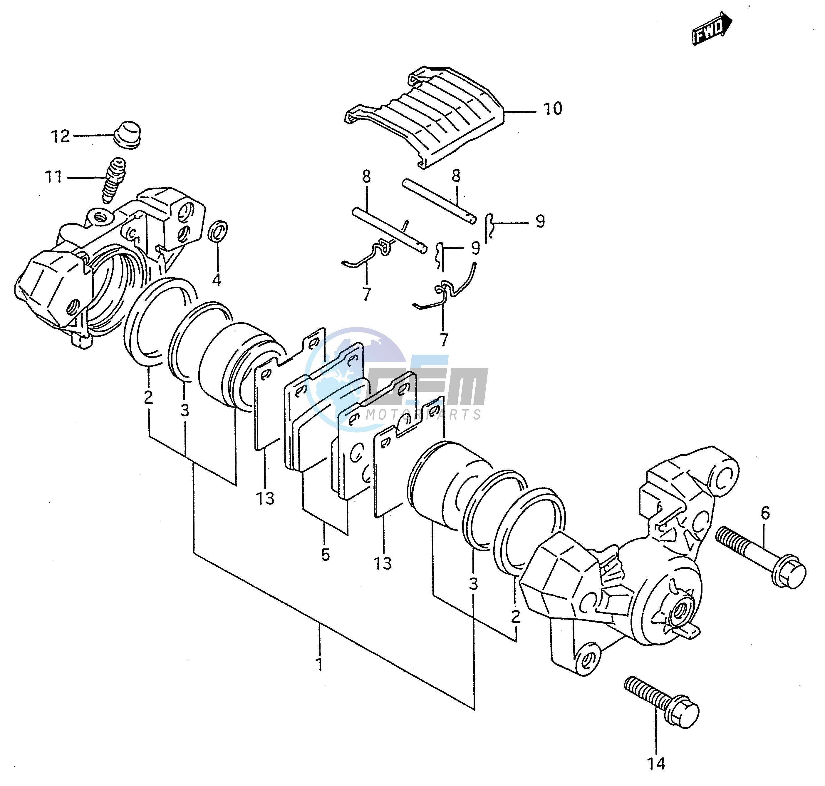 REAR CALIPER (MODEL P R S T)