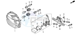 CBR1100XX SUPER BLACKBIRD drawing TAILLIGHT (X/Y/1/2/3/4)