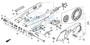 XL600V TRANSALP drawing SWINGARM/CHAIN CASE