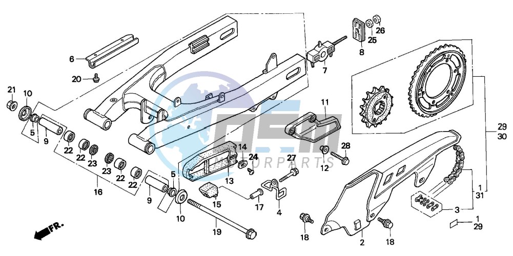 SWINGARM/CHAIN CASE